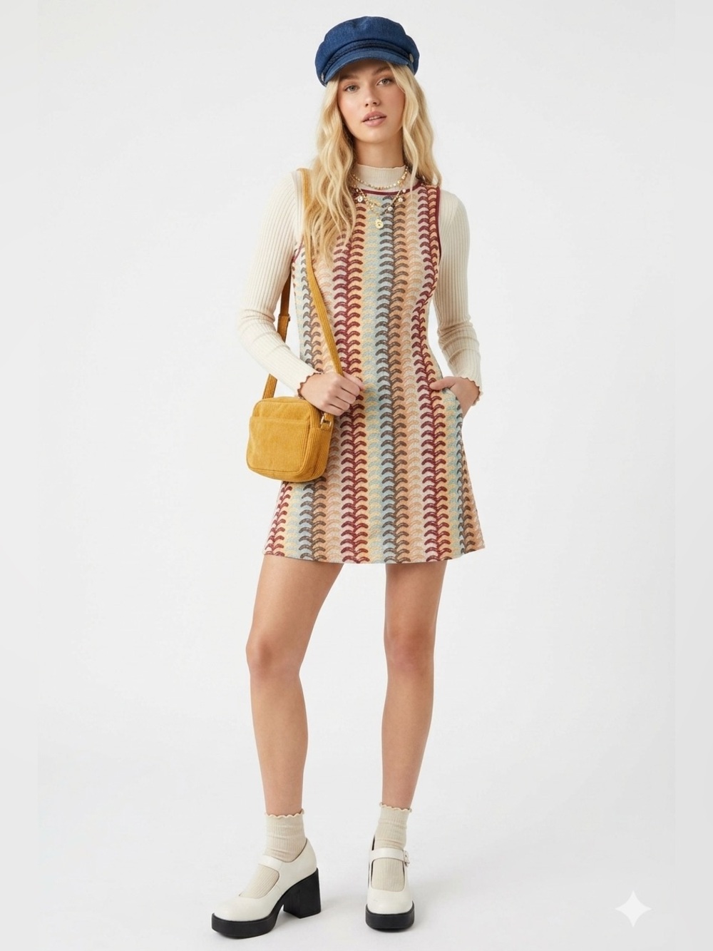 Forever 21 Retro Knit Striped Mini Dress